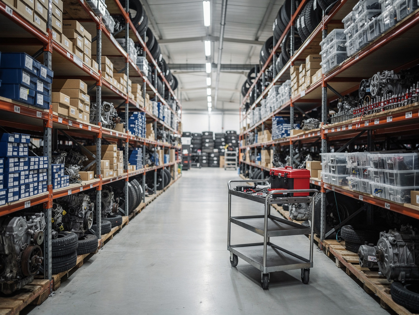 Organized workshop inventory and precision replacement parts storage
